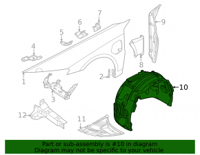 Front left fender liner for Audi e-tron GT 22-24