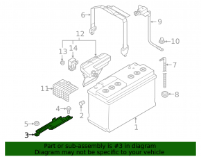 Battery bracket in the trunk of the Audi A6 C8 19-