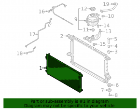 Water cooling radiator for the Audi E-Tron 19-23