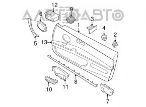 Front left door trim molding, wood, BMW 335i e92 07-13