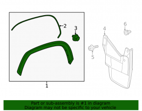 Front right fender arch trim for Toyota Tundra 22-26 (structure)