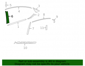 Lexus ES250 ES300h ES350 19-26 Rear Right Side Door Trim