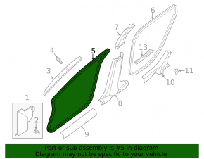Door seal front right Nissan Altima 13-18