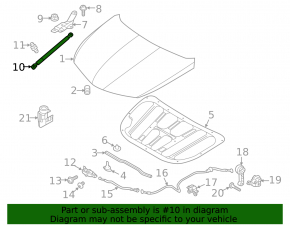 Left hood shock absorber for Hyundai Azera 12-17