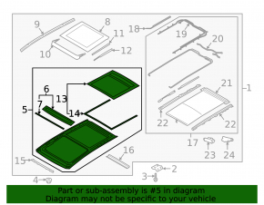 Panoramic sunroof mechanism frame Hyundai Santa FE 19-20