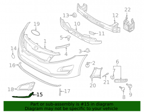 Left front bumper lip for Kia Optima 2014-2016 hybrid
