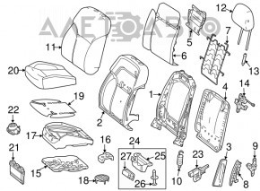 Back support for passenger seat Mercedes C-class W205 15-21