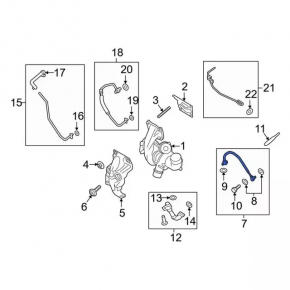Lincoln MKC 15- 2.0T Turbo Oil Feed Pipe Type 2