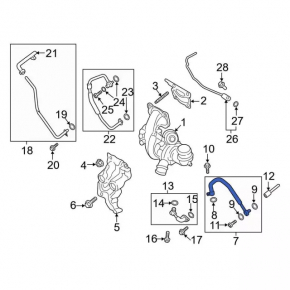 Lincoln MKC 15- 2.0T Turbo Oil Feed Pipe Type 2