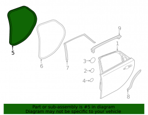 Rear left door seal for Jaguar E-Pace 20-21