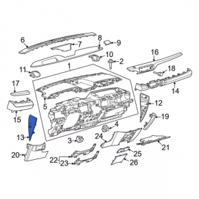 Front panel trim left side Ford Mustang Mach-E 21-23 black