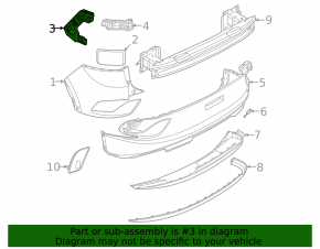 Rear bumper mount on the left fender of a Volkswagen ID.4 23-25