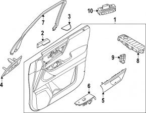 Central lock button for the front left door of a Nissan Ariya 23-25