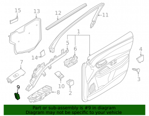 Central lock button for the front left door of a Nissan Ariya 23-25