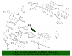 Front panel trim center Volvo V90 17-22 usa, black