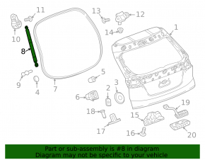 Shock absorber trunk door right Chevrolet Bolt EUV 22-23