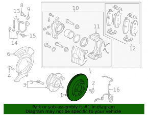 Front left brake disc Hyundai Sonata 20-26 305/25mm, HEV