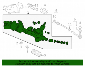 Steering rack Honda Accord 16-17 rest hybrid