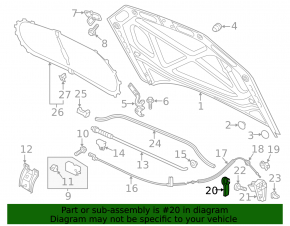 VW Passat b8 16-19 USA hood release handle, gray