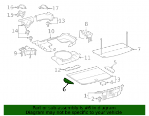 Trunk floor left Lexus NX200t NX300 NX300h 15-21 black