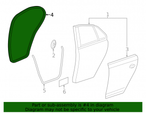 Rear left door seal for VW Jetta 11-18 USA