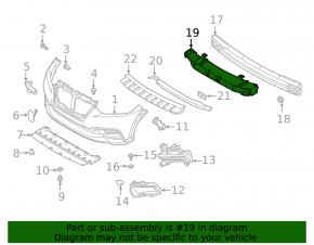 Upper front bumper absorber for Nissan Kicks 18-19 pre-restyling