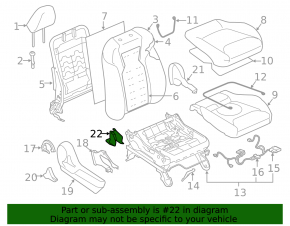 Subaru Forester 19-21 SK black rear right passenger seat runner trim