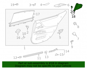 Curtain for the rear left door of a Lexus ES 20-26 on the window