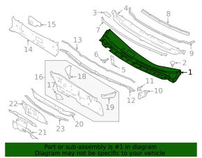 Windscreen wiper grille plastic Nissan Versa Note 13-19
