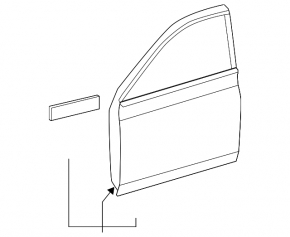 Door bare front right Toyota Avalon 05-12
