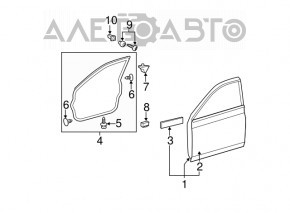 Door bare front right Toyota Avalon 05-12