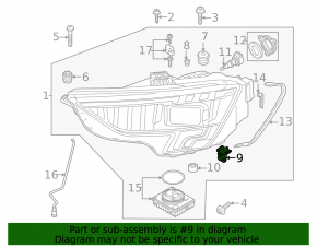 Front left lower headlight mount for Audi A3 8V 17-20