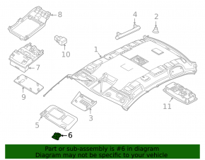 Driver's visor mounting hook Nissan Rogue 21-23 gray