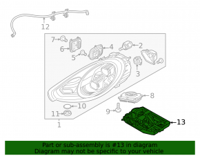 Right headlight mount Porsche Panamera 14-16 for LED