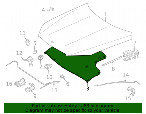 Mercedes W167 GLE 350 450 20-23 hood insulation tear