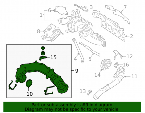 Air duct for Mercedes A-class V177 19-22 M260 turbocharger with sensor