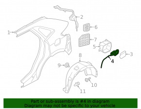 Lincoln MKX 16-18 Fuel Door Housing