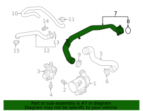 Cooling pipe from pump metal BMW X5 E70 07-13 3.0 dented