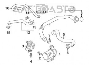 Cooling pipe from pump metal BMW X5 E70 07-13 3.0 dented