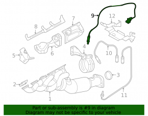 Lambda probe first BMW 7 F01 11-15 5.0L, 960mm Harness, M6, Front, 3.0L turbo, 740i, Upstream, M5, Lower