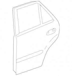 The rear left door is bare, Mercedes W164 ML, white, with bumpers.