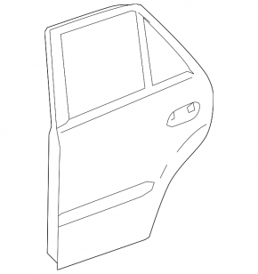 The rear left door is bare, Mercedes W164 ML, white, with bumpers.