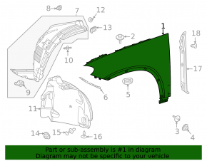 Front left wing Mercedes W167 GLE 350 450 20-25