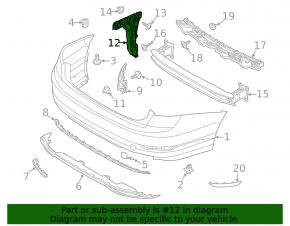 Rear bumper mount right VW Jetta 19-21