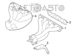 Exhaust manifold with catalytic converter Hyundai Elantra UD 11-16 bolt and thread torn off