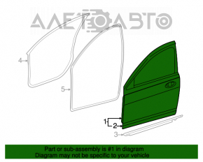 Door bare front left Chrysler 200 11-14