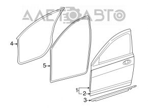Door bare front left Chrysler 200 11-14
