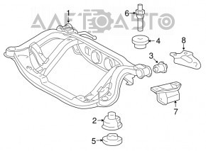 Rear subframe for Toyota Highlander 2001-2007 AWD