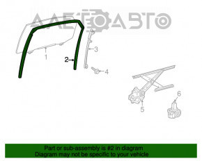 Rear right window seal for Lexus RX350 RX450h 10-15