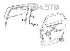 Rear right window seal for Lexus RX350 RX450h 10-15